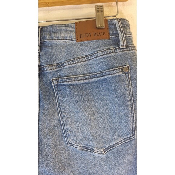 JUDY BLUE Braid Side Detail Wide Leg Crop Denim Jeans Sz 11/30 Casual Western - Picture 10 of 12